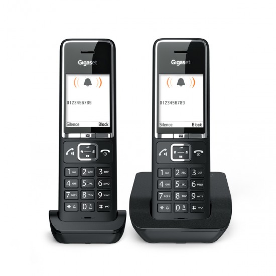 GIGASET WIRELESS PHONE COMFORT 550 DUO BLACK CHROME L36852-H3001-D204 GIGASET WIRELESS PHONE COMFORT 550 DUO BLACK CHROME L36852-H3001-D204