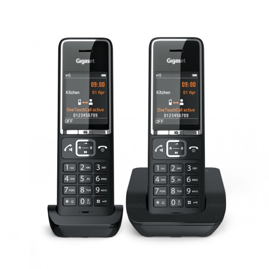 GIGASET WIRELESS PHONE COMFORT 550 DUO BLACK CHROME L36852-H3001-D204 GIGASET WIRELESS PHONE COMFORT 550 DUO BLACK CHROME L36852-H3001-D204