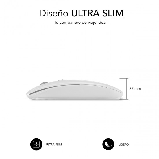 SUBBLIM DUAL FLAT MOUSE RECHARGEABLE 1600 DPI WHITE SUBMO-DFLAT21 SUBBLIM DUAL FLAT MOUSE RECHARGEABLE 1600 DPI WHITE SUBMO-DFLAT21