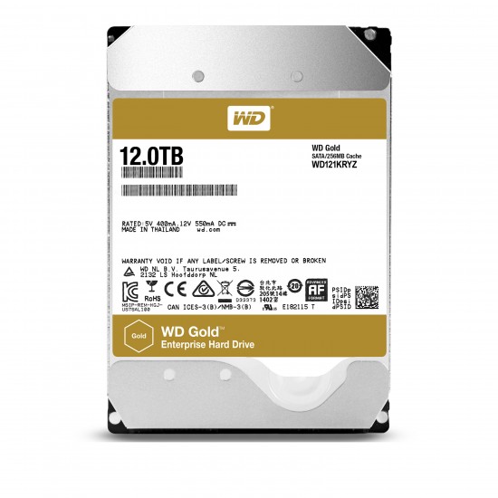 WESTERN DIGITAL GOLD INTERNAL HARD DRIVE 12TB 7200RPM 256MB 3.5" SERIAL ATA III WD121KRYZ WESTERN DIGITAL GOLD INTERNAL HARD DRIVE 12TB 7200RPM 256MB 3.5" SERIAL ATA III WD121KRYZ