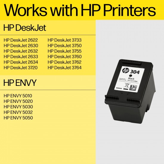 HP INK CARTRIDGE BLACK 304 N9K06AE HP INK CARTRIDGE BLACK 304 N9K06AE