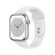 APPLE WATCH MP6N3TY/A SERIES 8 GPS 45MM SILVER ALUMINIUM CASE WHITE SPORT BAND REGULAR