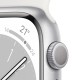 APPLE WATCH MP6N3TY/A SERIES 8 GPS 45MM SILVER ALUMINIUM CASE WHITE SPORT BAND REGULAR