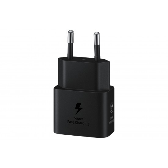 SAMSUNG QUICK CHARGER USB C 25W WITH DATA CABLE BLACK T2510XBE