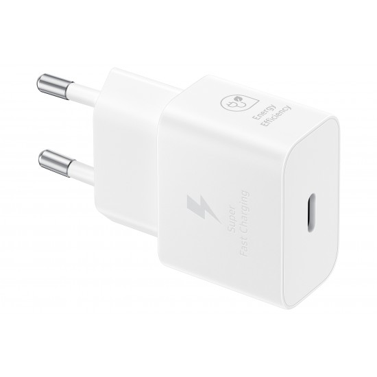 SAMSUNG QUICK CHARGER USB C 25W WITH DATA CABLE WHITE T2510XWE
