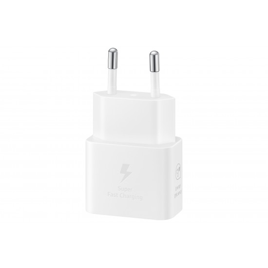 SAMSUNG QUICK CHARGER USB C 25W WITH DATA CABLE WHITE T2510XWE