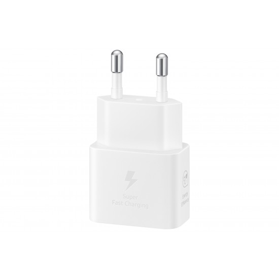 SAMSUNG QUICK CHARGER USB C 25W WITH DATA CABLE WHITE T2510XWE