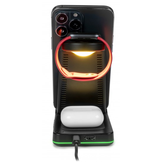 THOMSON ALARM CLOCK WITH WIRELESS CHARGING STATION AND NIGHT LIGHT BLACK CL750IA