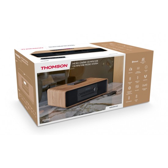 THOMSON MICRO SOUND SYSTEM BT RADIO FM/CD/MP3/USB 60W BLACK MIC300IBT THOMSON MICRO SOUND SYSTEM BT RADIO FM/CD/MP3/USB 60W BLACK MIC300IBT