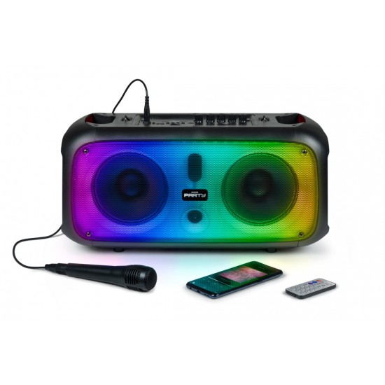 BIGBEN PARTY LUMINOUS LOUDSPEAKER AND MICROPHONE WITH BT 200W USB SD AUX CABLE PARTYBTHPLH