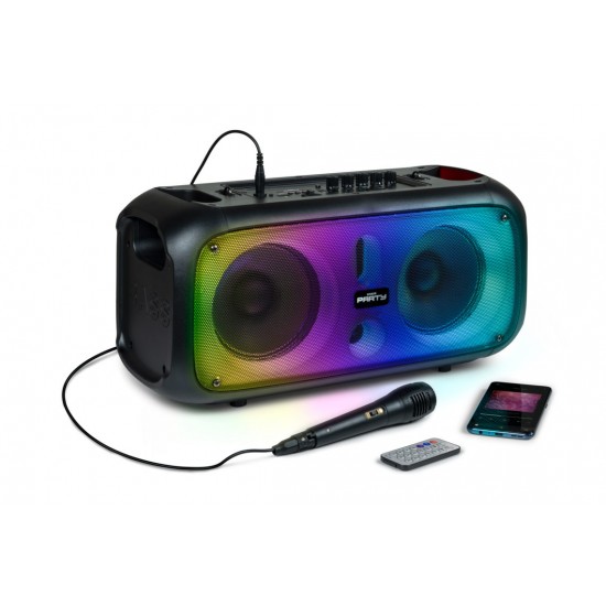 BIGBEN PARTY LUMINOUS LOUDSPEAKER AND MICROPHONE WITH BT 200W USB SD AUX CABLE PARTYBTHPLH