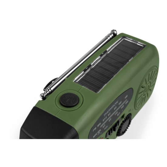 THOMSON RADIO WITH GREEN AND BLACK EMERGENCY TORCH RT260