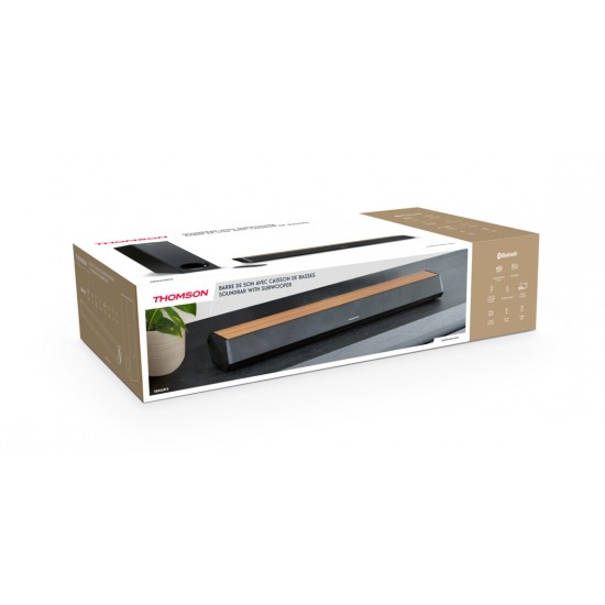 THOMSON SOUND BAR + SUB 2.1 BT 5.0 400W BLACK SB552BTS THOMSON SOUND BAR + SUB 2.1 BT 5.0 400W BLACK SB552BTS