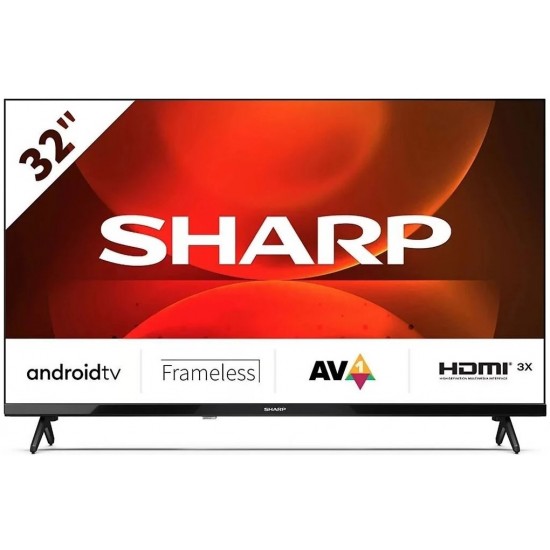 SHARP 32FH2EA TV 32" LED HD ANDROID TV 3xHDMI 2xUSB CHROMECAST WIFI BT FRAMELESS GOOGLE ASIST SHARP 32FH2EA TV 32" LED HD ANDROID TV 3xHDMI 2xUSB CHROMECAST WIFI BT FRAMELESS GOOGLE ASIST