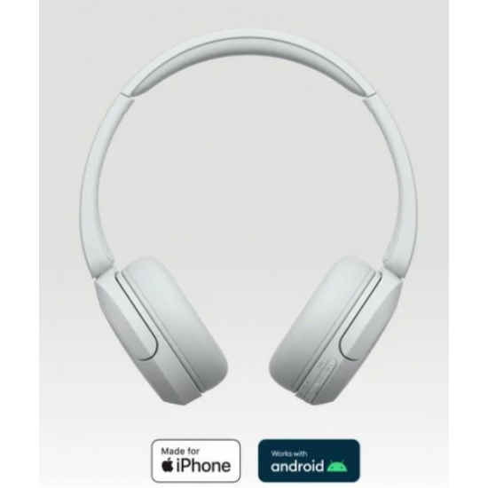 SONY WHCH520W HEADPHONES BT MIC 50H WHITE