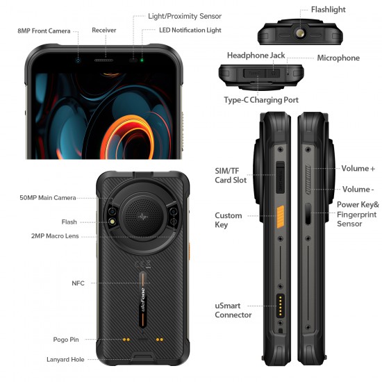 ULEFONE POWER ARMOR 16S 8+128GB DS 4G BLACK NFC OEM