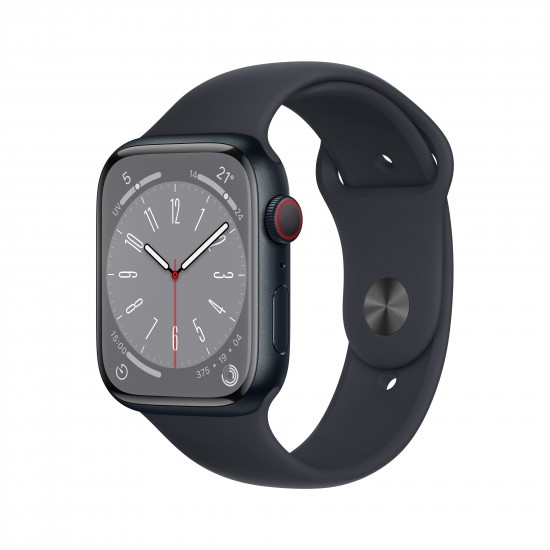 APPLE WATCH MNK43TY/A SERIES 8 GPS+CELLULAR 45MM MIDNIGHT ALUMINIUM CASE MIDNIGHT SPORT BAND APPLE WATCH MNK43TY/A SERIES 8 GPS+CELLULAR 45MM MIDNIGHT ALUMINIUM CASE MIDNIGHT SPORT BAND