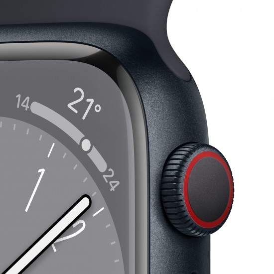 APPLE WATCH MNK43TY/A SERIES 8 GPS+CELLULAR 45MM MIDNIGHT ALUMINIUM CASE MIDNIGHT SPORT BAND APPLE WATCH MNK43TY/A SERIES 8 GPS+CELLULAR 45MM MIDNIGHT ALUMINIUM CASE MIDNIGHT SPORT BAND