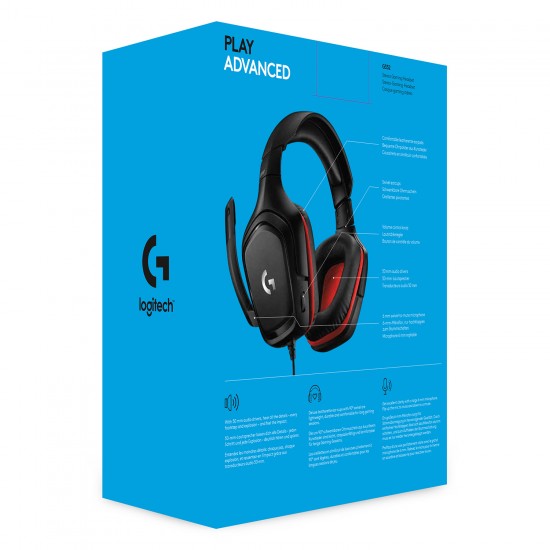 LOGITECH G332 GAMING HEADPHONES BLACK/RED LOGITECH G332 GAMING HEADPHONES BLACK/RED