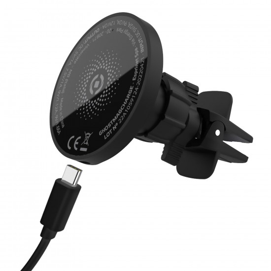 CELLY SOPORTE MAGNETICO COCHE MAGSAFE 15W CON CARGA INALAMBRICA GHOSTMAGCHARGE CELLY SOPORTE MAGNETICO COCHE MAGSAFE 15W CON CARGA INALAMBRICA GHOSTMAGCHARGE