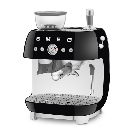 SMEG ESPRESSO MACHINE 50'STYLE WITH INTEGRATED GRINDER BLACK EGF03BLEU SMEG ESPRESSO MACHINE 50'STYLE WITH INTEGRATED GRINDER BLACK EGF03BLEU