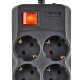 NGS POWER STRIP WITH SWITCH SURGE POLE 800 WITH 8 BLACK SOCKETS