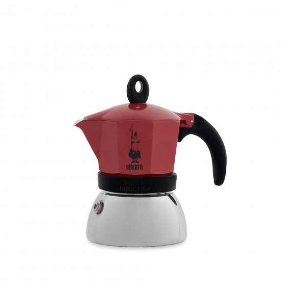 BIALETTI COFFEE MAKER MOKA INDUCTION ALUMINUM 160ML RED BIALETTI COFFEE MAKER MOKA INDUCTION ALUMINUM 160ML RED