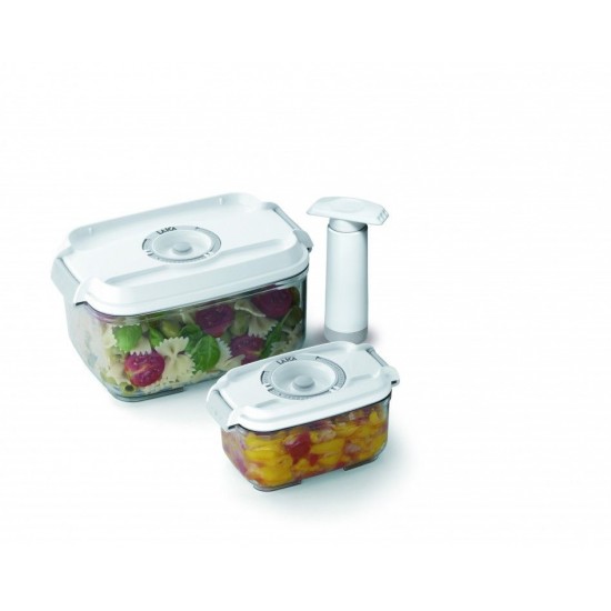 LAICA 2 VACUUM CONSERVATION CONTAINERS VT3302 RECTANGULAR WHITE LAICA 2 VACUUM CONSERVATION CONTAINERS VT3302 RECTANGULAR WHITE
