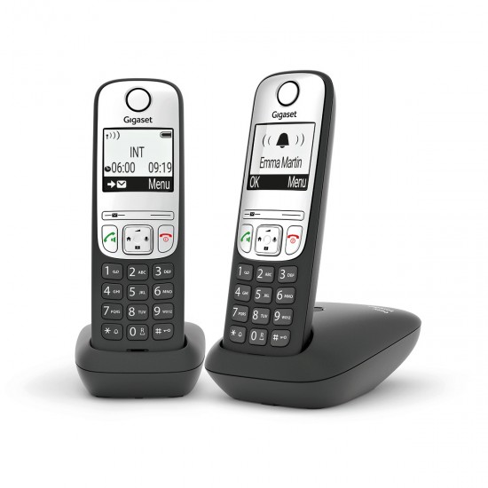 GIGASET WIRELESS PHONE AS690 DUO BLACK L36852-H2810-D201 GIGASET WIRELESS PHONE AS690 DUO BLACK L36852-H2810-D201