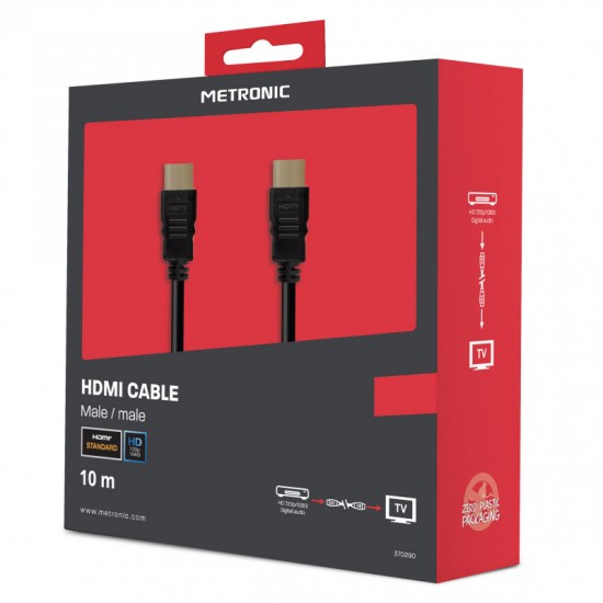 METRONIC HDMI 1.3 MALE/MALE CABLE 10M GOLD 370290