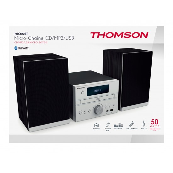 THOMSON MICRO SOUND SYSTEM BT CD/MP3/USB GRAY MIC122BT THOMSON MICRO SOUND SYSTEM BT CD/MP3/USB GRAY MIC122BT