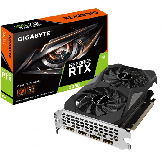 GIGABYTE RTX 3050 WINDFORCE OC 6GB GRAPHIC CARD GV-N3050WF2OC-6GD GIGABYTE RTX 3050 WINDFORCE OC 6GB GRAPHIC CARD GV-N3050WF2OC-6GD