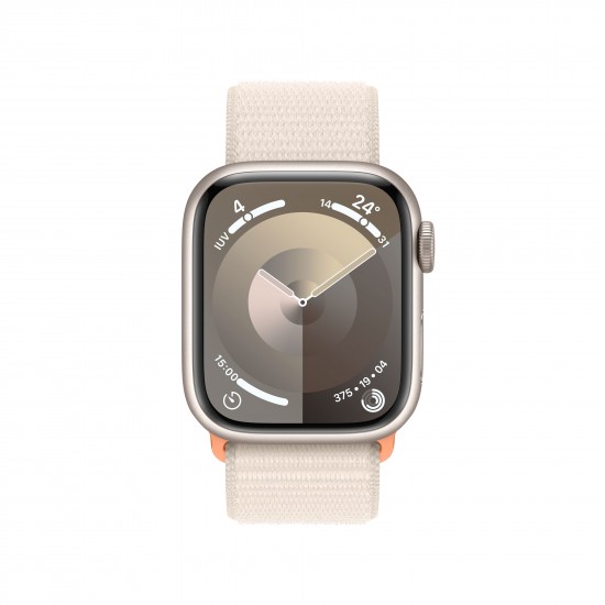APPLE WATCH SERIES 9 41MM STARLIGHT ALUMINIUM CASE WITH STARLIGHT SPORT LOOP MR8V3QL/A APPLE WATCH SERIES 9 41MM STARLIGHT ALUMINIUM CASE WITH STARLIGHT SPORT LOOP MR8V3QL/A