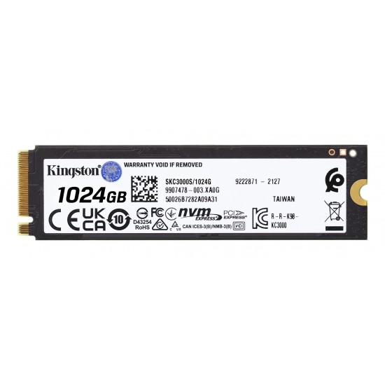 KINGSTON TECHNOLOGY KC3000 1024G INTERNAL SOLID STATE DRIVE SKC3000S/1024G KINGSTON TECHNOLOGY KC3000 1024G INTERNAL SOLID STATE DRIVE SKC3000S/1024G