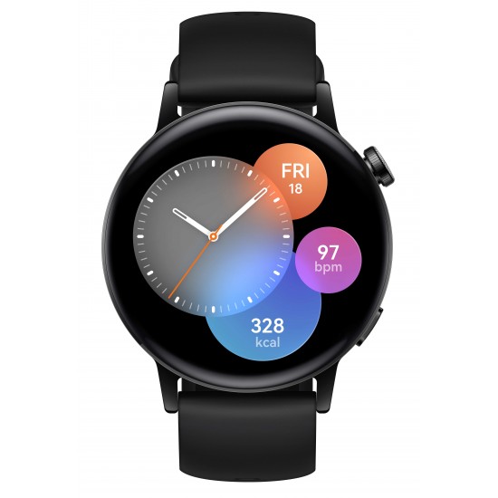 HUAWEI WATCH GT 3 42MM ACTIVE MODELLO MIL-B19 BLACK STAINLESS CASE HUAWEI WATCH GT 3 42MM ACTIVE MODELLO MIL-B19 BLACK STAINLESS CASE