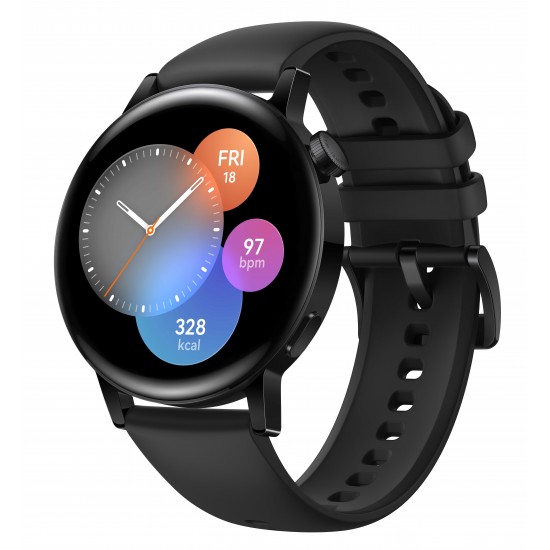 HUAWEI WATCH GT 3 42MM ACTIVE MODELLO MIL-B19 BLACK STAINLESS CASE HUAWEI WATCH GT 3 42MM ACTIVE MODELLO MIL-B19 BLACK STAINLESS CASE