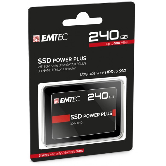 EMTEC X150 POWER PLUS 240GB 2.5" SSD SERIAL ATA III ECSSD240GX150 EMTEC X150 POWER PLUS 240GB 2.5" SSD SERIAL ATA III ECSSD240GX150