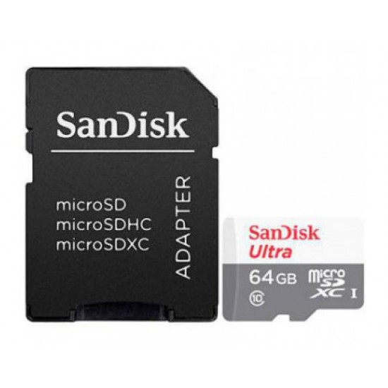 SANDISK ULTRA MEMORY CARD 64GB MICROSD + ADAP CLASS10 UHS-I SDSQUNR-064G-GN3MA SANDISK ULTRA MEMORY CARD 64GB MICROSD + ADAP CLASS10 UHS-I SDSQUNR-064G-GN3MA