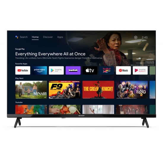 SHARP 32FH2EA TV 32" LED HD ANDROID TV 3xHDMI 2xUSB CHROMECAST WIFI BT FRAMELESS GOOGLE ASIST SHARP 32FH2EA TV 32" LED HD ANDROID TV 3xHDMI 2xUSB CHROMECAST WIFI BT FRAMELESS GOOGLE ASIST