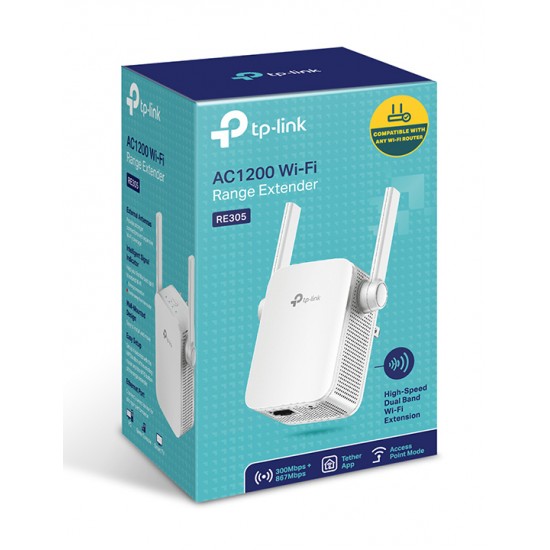 TP-LINK COVERAGE EXTENDER AC1200 DUAL BAND 1 PORT 10/100 RE305 TP-LINK COVERAGE EXTENDER AC1200 DUAL BAND 1 PORT 10/100 RE305