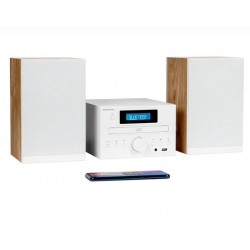 THOMSON MICRO SOUND SYSTEM BT RADIO FM/CD/MP3/USB WOOD FINISH WHITE MIC121BT