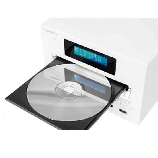 THOMSON MICRO SOUND SYSTEM BT RADIO FM/CD/MP3/USB WOOD FINISH WHITE MIC121BT THOMSON MICRO SOUND SYSTEM BT RADIO FM/CD/MP3/USB WOOD FINISH WHITE MIC121BT