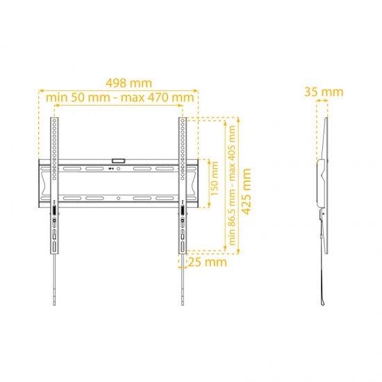 METRONIC FIXED SUPPORT TV 42"/55" VESA 400X400MM 451042