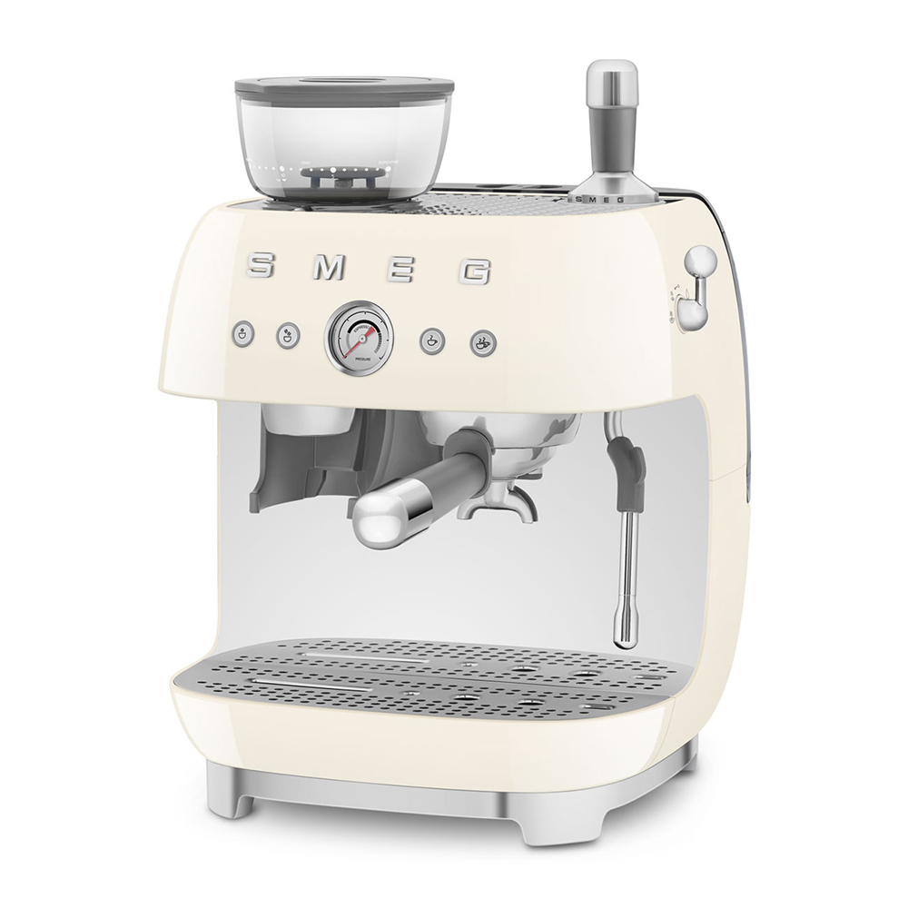 Macchina portafiltro SMEG EGF03CREU stile anni '50 con crema macinacaffè